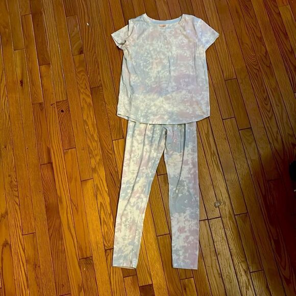 Cat & Jack Pink and White Fitted Cap Sleeve Tee - Picture 1 of 5